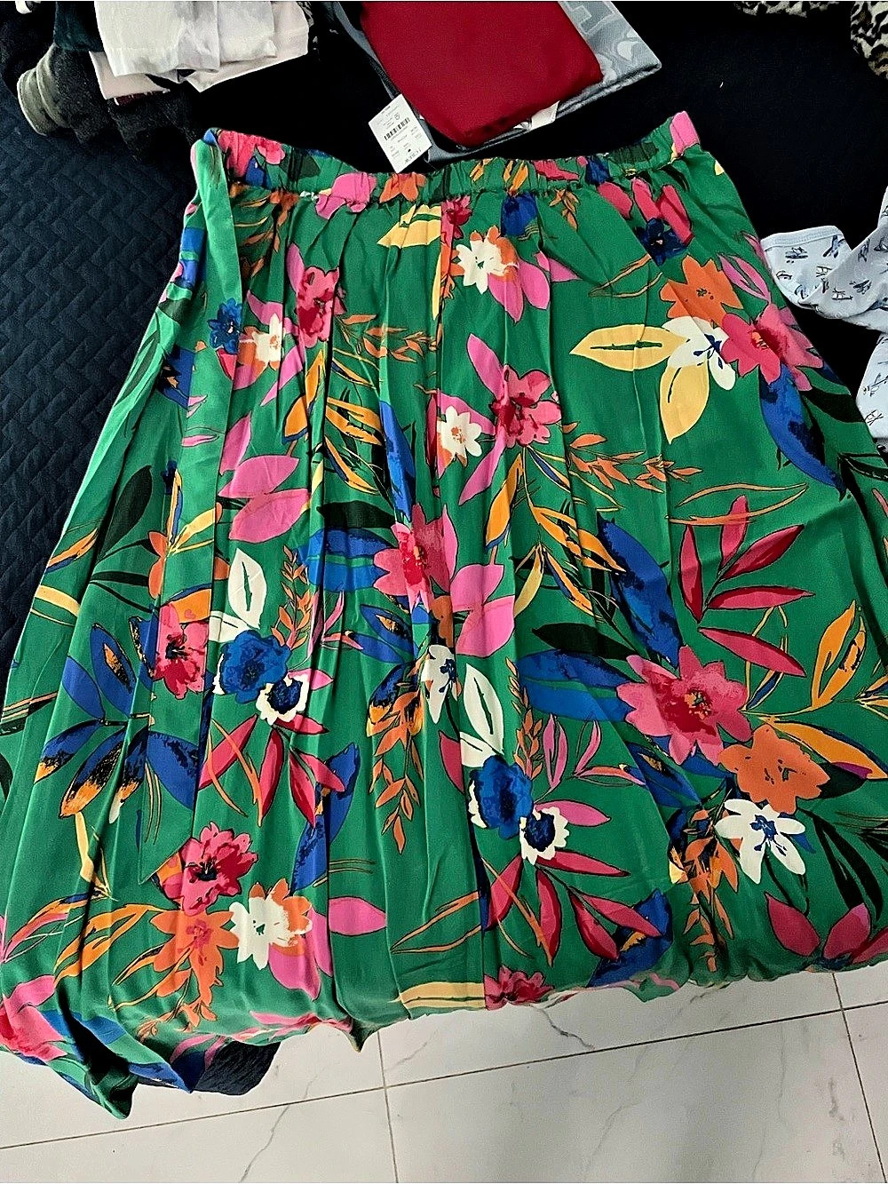 J.CREW Faux Wrap Skirt Floral Maxi Skirt Green & Multicolor XL